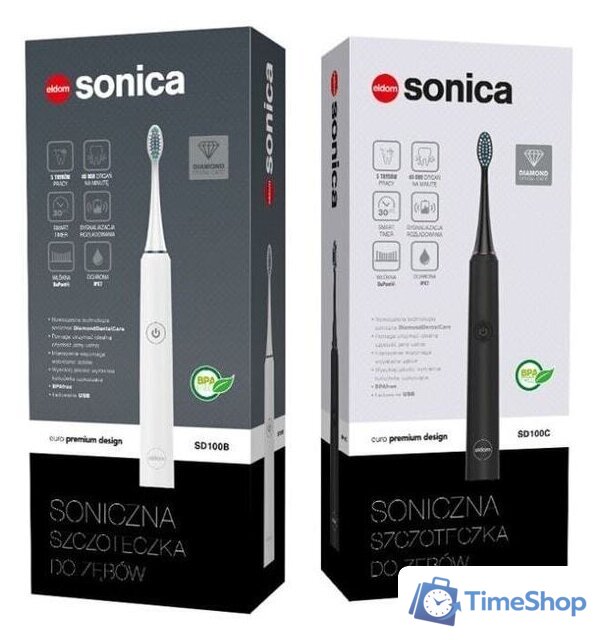 Электрическая зубная щетка Eldom Sonica SD100B - Изображение №2 — Интернет-магазин Time-Shop