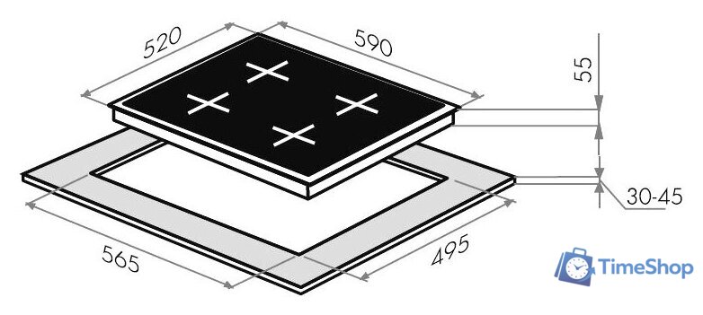 Варочная панель MAUNFELD EVI.594-FL2-BK - Изображение №11 — Интернет-магазин Time-Shop