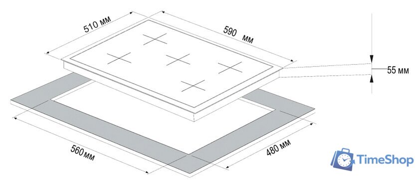 Варочная панель Korting HG 697 CTX - Изображение №2 — Интернет-магазин Time-Shop