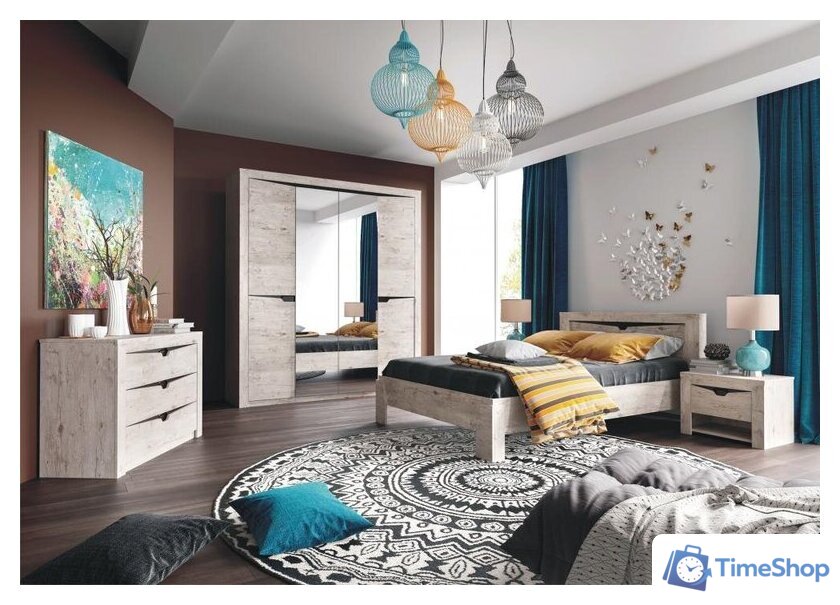 Кровать Мебельград Соренто с ортопедическим основанием 90x200 (дуб бонифаций/кофе структурный матовый) - Изображение №3 — Интернет-магазин Time-Shop