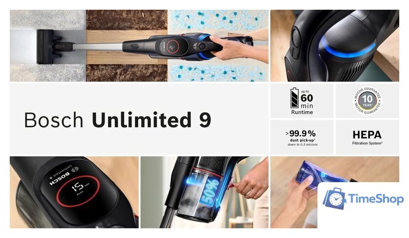 Пылесос Bosch Unlimited 9 BSS931BHF - Изображение №19 — Интернет-магазин Time-Shop