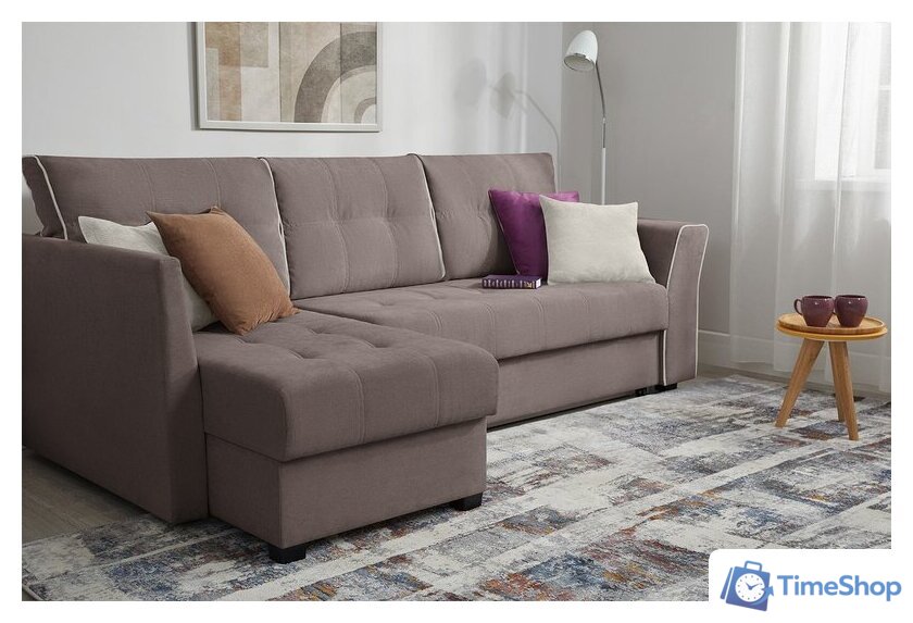 Угловой диван Mio Tesoro Камил 484 (левый, 1095 серо-коричневый) - Изображение №13 — Интернет-магазин Time-Shop