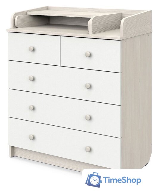 Детский комод Атон Мебель Сириус-2 805 ЛДСП (бодега светлая/белый) - Изображение №1 — Интернет-магазин Time-Shop