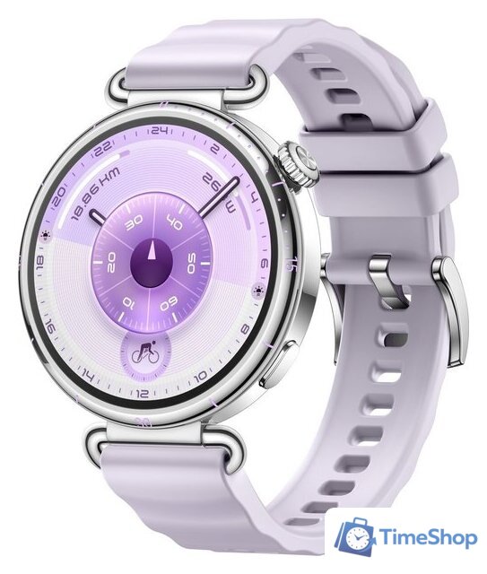 Умные часы Huawei Watch GT 6 41 мм (серебристый, с сиреневым силиконовым ремешком, международная версия) - Изображение №1 — Интернет-магазин Time-Shop