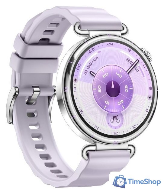 Умные часы Huawei Watch GT 6 41 мм (серебристый, с сиреневым силиконовым ремешком, международная версия) - Изображение №3 — Интернет-магазин Time-Shop