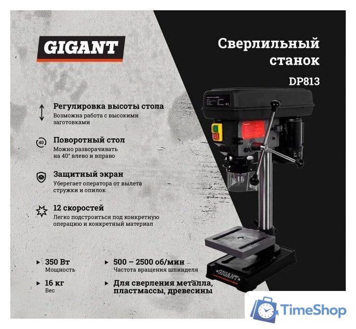 Сверлильный станок Gigant DP813 - Изображение №3 — Интернет-магазин Time-Shop
