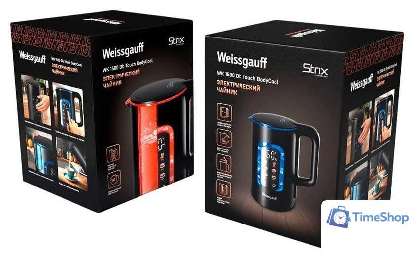 Электрический чайник Weissgauff WK 1500 Db Touch BodyCool - Изображение №25 — Интернет-магазин Time-Shop
