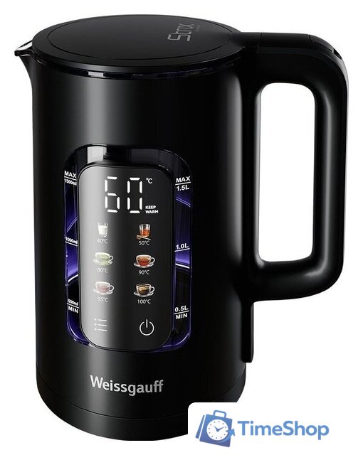 Электрический чайник Weissgauff WK 1500 Db Touch BodyCool - Изображение №21 — Интернет-магазин Time-Shop