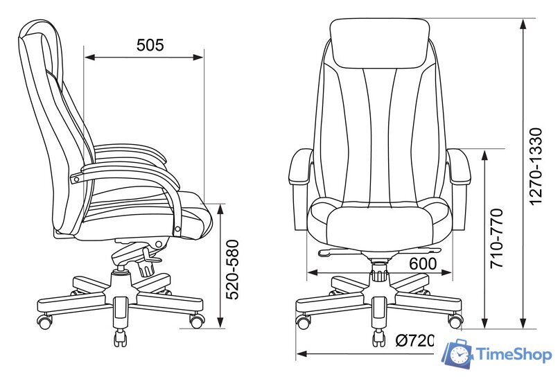 Офисное кресло Бюрократ T-9922WALNUT/BLACK (черный) - Изображение №5 — Интернет-магазин Time-Shop