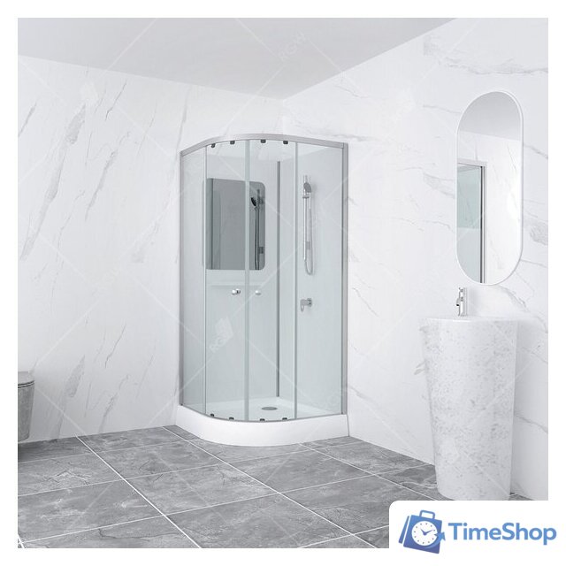 Душевая кабина RGW AN-208 381320800-12 100x100 (хром-матовый/прозрачное стекло) - Изображение №2 — Интернет-магазин Time-Shop