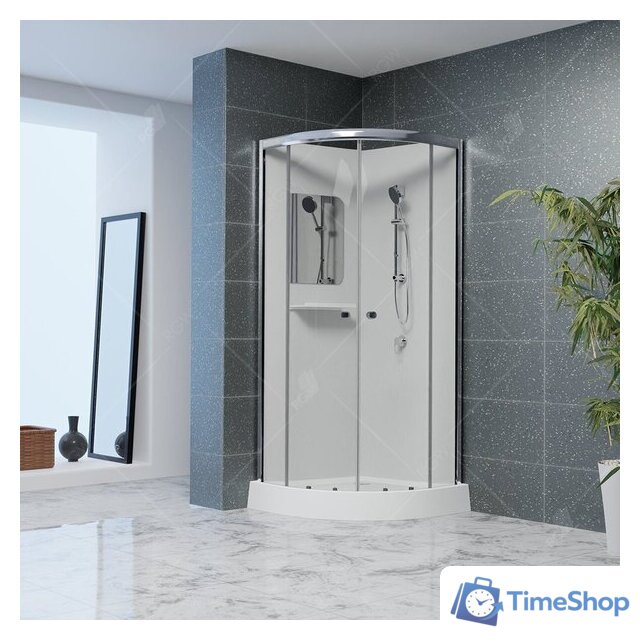Душевая кабина RGW AN-208 381320800-12 100x100 (хром-матовый/прозрачное стекло) - Изображение №1 — Интернет-магазин Time-Shop