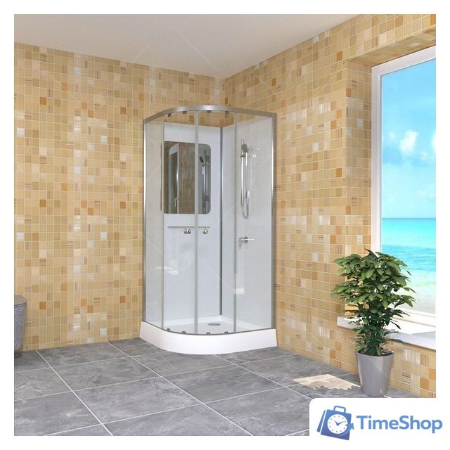 Душевая кабина RGW AN-208 381320800-12 100x100 (хром-матовый/прозрачное стекло) - Изображение №3 — Интернет-магазин Time-Shop