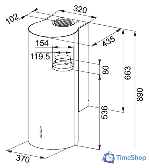 Кухонная вытяжка Franke Turn FTU 3805 XS 335.0518.748 - Изображение №2 — Интернет-магазин Time-Shop