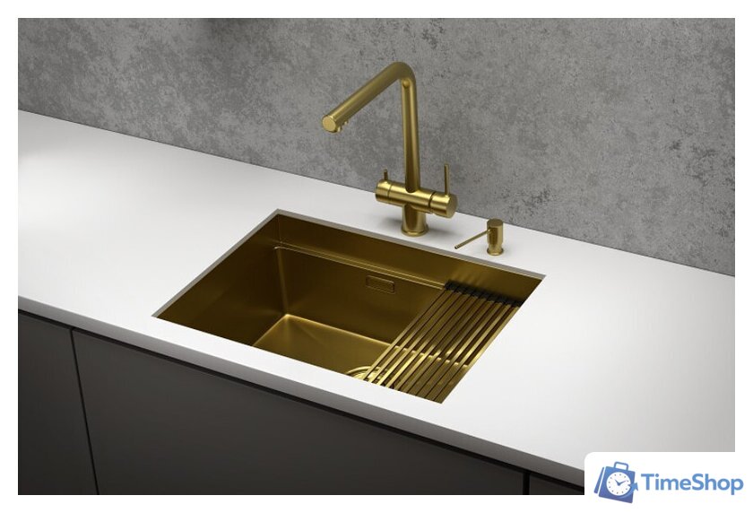 Кухонная мойка Granula GR-6045U (золото сатин) - Изображение №3 — Интернет-магазин Time-Shop