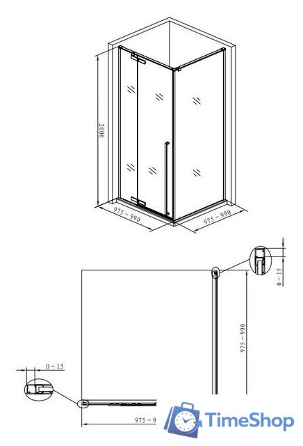 Душевой уголок Allen Brau Fantasy 100x100 3.11002-00 - Изображение №2 — Интернет-магазин Time-Shop