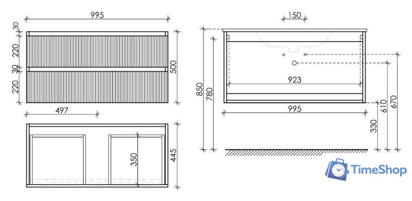  Sancos Тумба под умывальник Snob T SNT100SM (доха) - Изображение №5 — Интернет-магазин Time-Shop