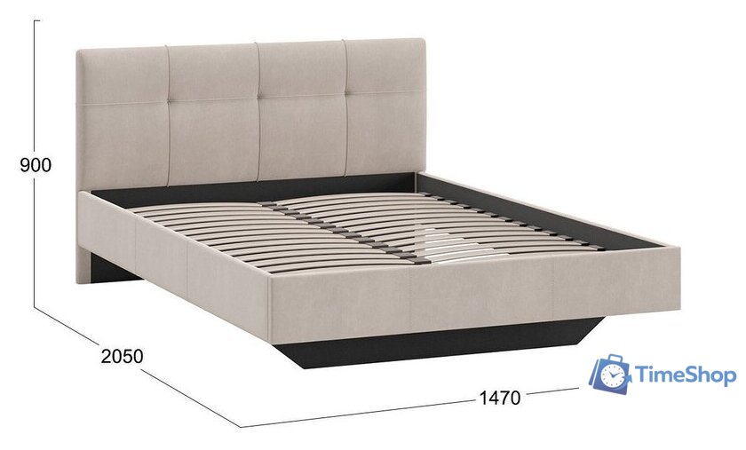 Кровать Трия Элис тип 1 с мягкой обивкой 140x200 (велюр бежевый) - Изображение №3 — Интернет-магазин Time-Shop