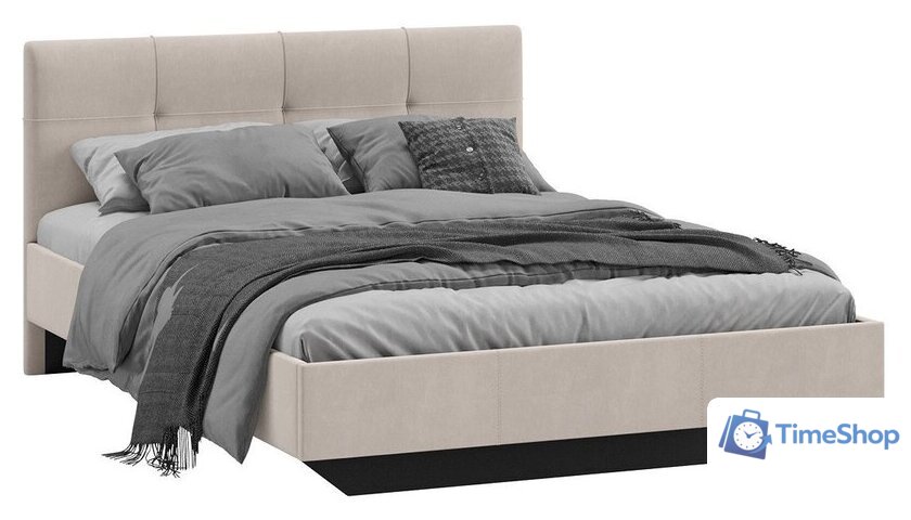 Кровать Трия Элис тип 1 с мягкой обивкой 140x200 (велюр бежевый) - Изображение №1 — Интернет-магазин Time-Shop