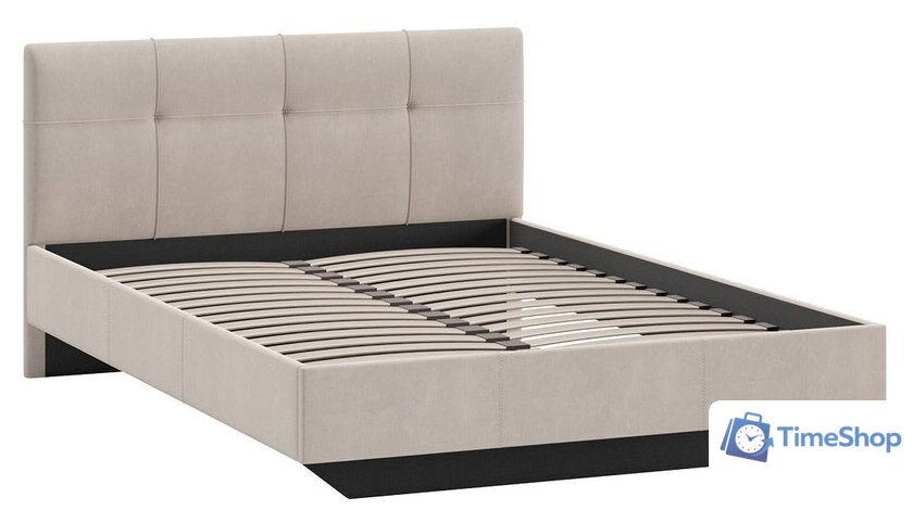 Кровать Трия Элис тип 1 с мягкой обивкой 140x200 (велюр бежевый) - Изображение №2 — Интернет-магазин Time-Shop