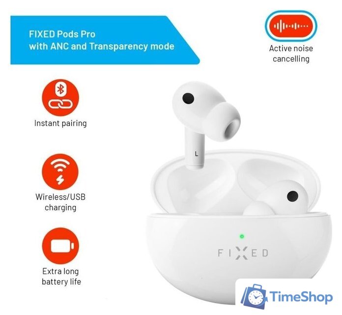 Наушники Fixed Pods Pro (белый) - Изображение №5 — Интернет-магазин Time-Shop