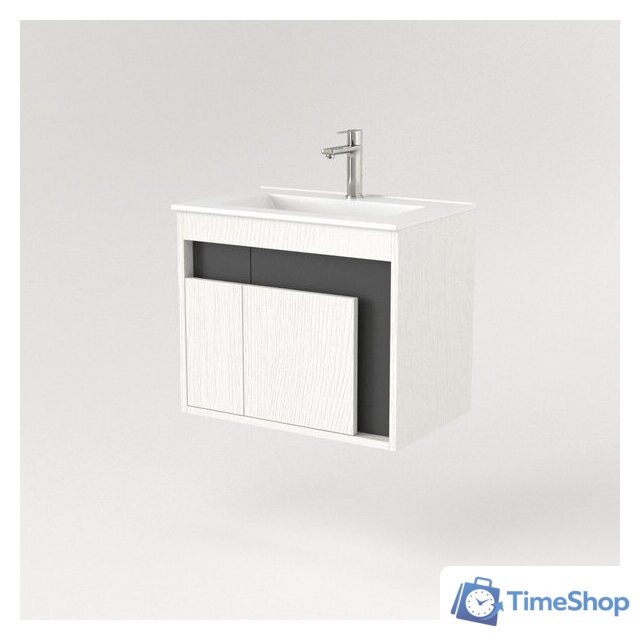  Дабер Тумба под умывальник 016 70 Т16.7.0.20 (белый древесный/серый) - Изображение №3 — Интернет-магазин Time-Shop