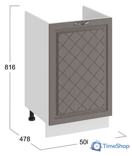 Шкаф напольный Трия Бьянка 1Н5М (белый/дуб серый) - Изображение №3 — Интернет-магазин Time-Shop