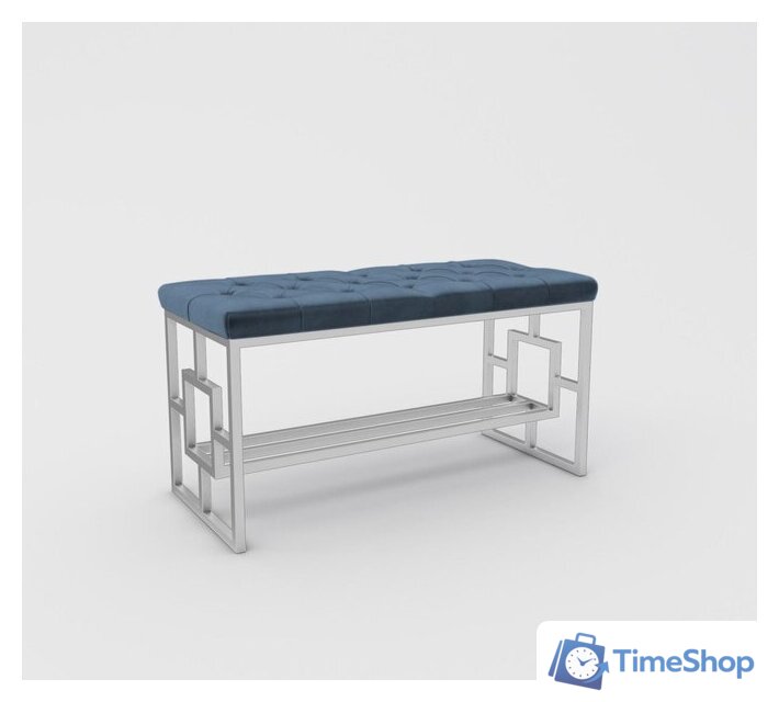 Банкетка Hype Mebel Квадро Люкс (белый/синий) - Изображение №1 — Интернет-магазин Time-Shop