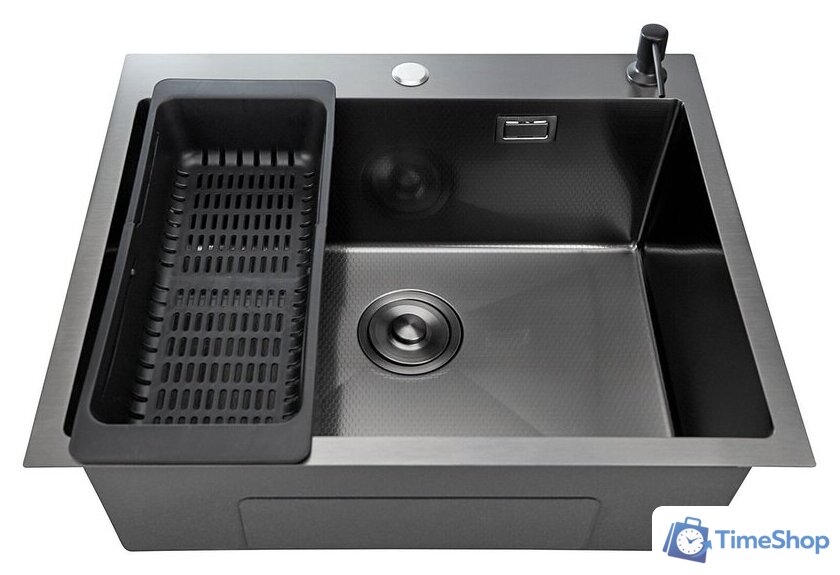Кухонная мойка Stellar Decor S7050NB-D (нано черный) - Изображение №1 — Интернет-магазин Time-Shop