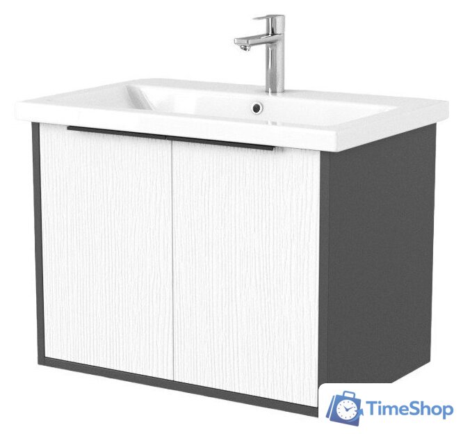  Дабер Тумба под умывальник 018 Cersanit Como 70 Т18.7С.0.20Ч (белый древесный/серый/ручка черная) - Изображение №1 — Интернет-магазин Time-Shop