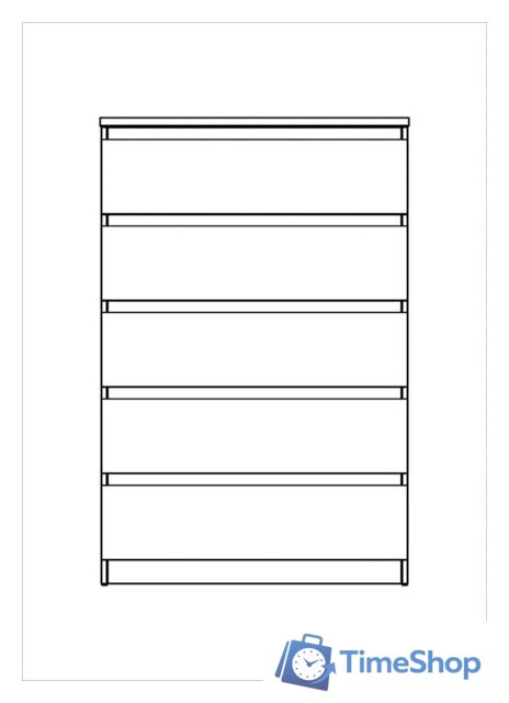 Комод Mio Tesoro Мальта 5 ящиков 80x121 2.05.02.090.1 (белый) - Изображение №4 — Интернет-магазин Time-Shop