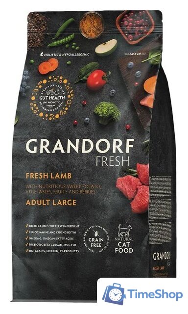 Сухой корм для кошек Grandorf Adult Large Breeds Fresh Lamb&Sweet Potato (2кг) - Изображение №1 — Интернет-магазин Time-Shop