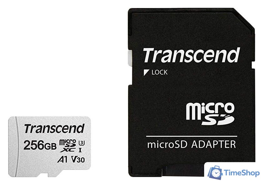 Карта памяти Transcend microSDXC 300S 256GB (с адаптером) - Изображение №1 — Интернет-магазин Time-Shop