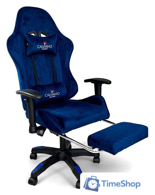 Игровое (геймерское) кресло Calviano 1585 (синий велюр) - Изображение №1 — Интернет-магазин Time-Shop