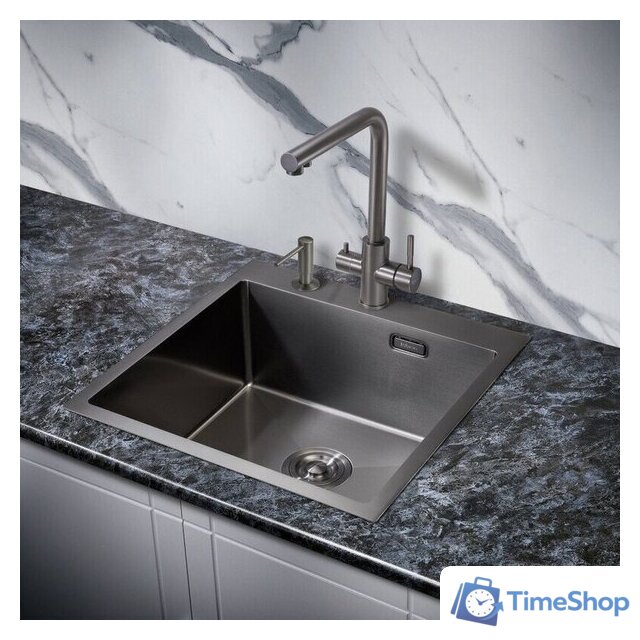 Кухонная мойка Milacio Denia 51 Steel MC.77489 (вороненая сталь) - Изображение №2 — Интернет-магазин Time-Shop