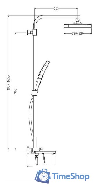 Душевая система  Raglo R51.24.03 - Изображение №2 — Интернет-магазин Time-Shop