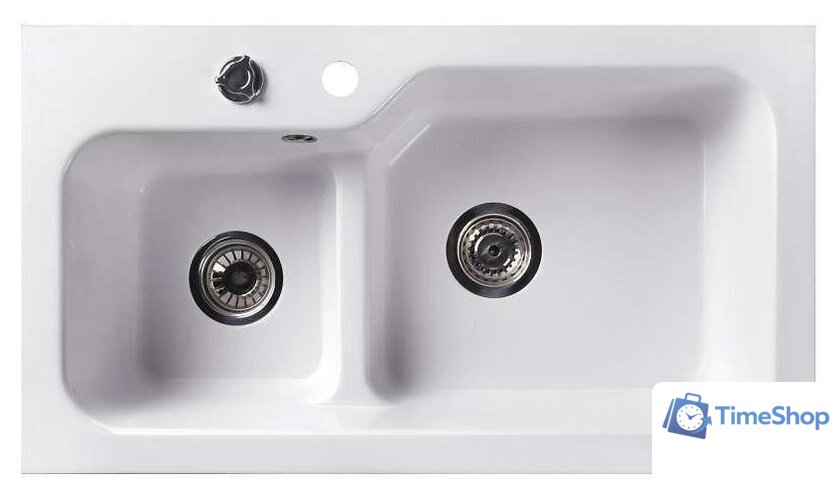 Кухонная мойка Belux SG-REC-DUO 8045 (белый кварц) - Изображение №1 — Интернет-магазин Time-Shop