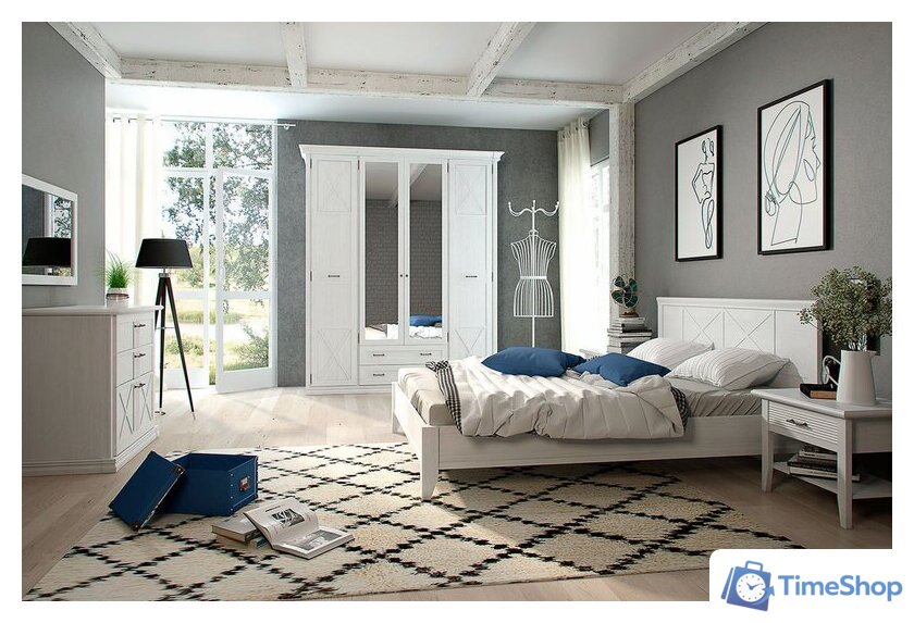 Тумба Ангстрем Кантри спальня КА-300.09 (Я16) исп.9 (Н) (блан-шене) - Изображение №3 — Интернет-магазин Time-Shop