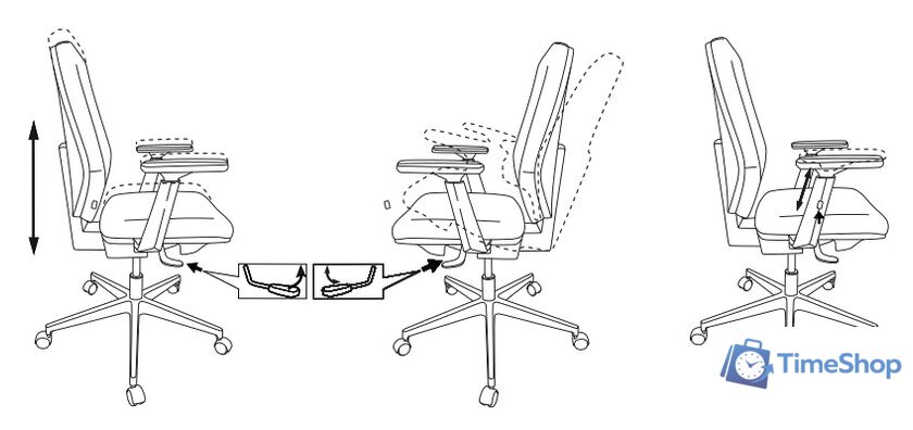 Офисное кресло Бюрократ CH-545SL 38-417 (серый) - Изображение №6 — Интернет-магазин Time-Shop