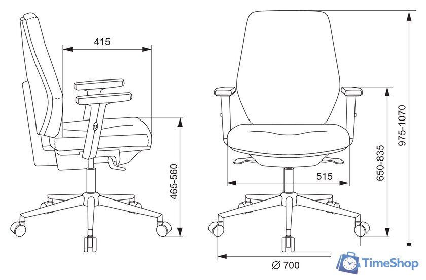 Офисное кресло Бюрократ CH-545SL 38-417 (серый) - Изображение №5 — Интернет-магазин Time-Shop