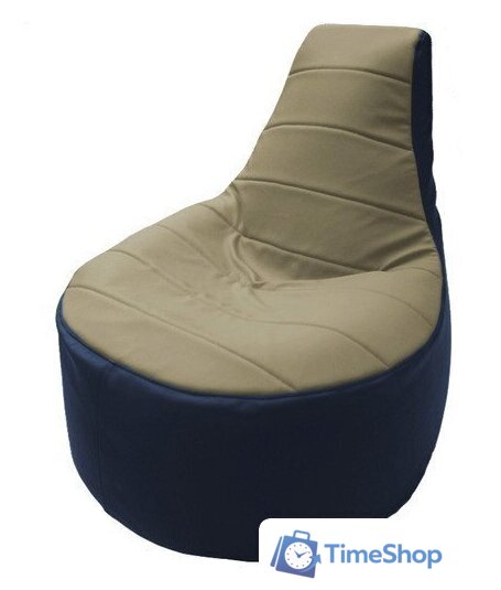 Кресло-мешок Flagman Трон Т1.3-19 (светло-бежевый/синий) - Изображение №1 — Интернет-магазин Time-Shop