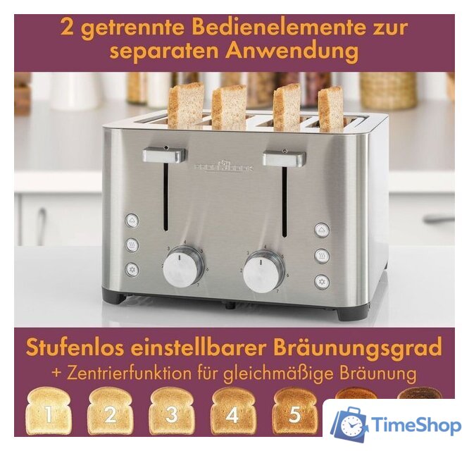 Тостер ProfiCook PC-TA 1252 Edelstahl 501252 - Изображение №6 — Интернет-магазин Time-Shop