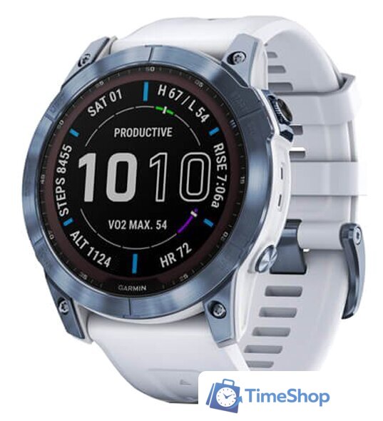 Умные часы Garmin Fenix 7X Sapphire Solar (голубой минерал/белый камень) - Изображение №1 — Интернет-магазин Time-Shop