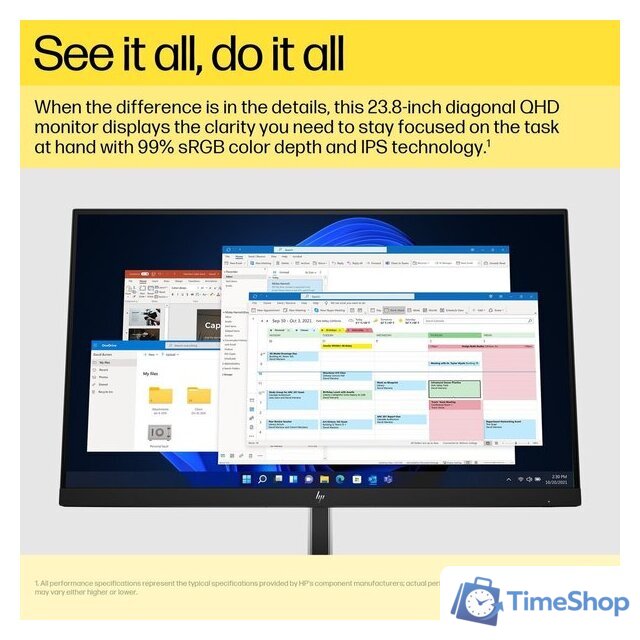 Монитор HP E24q G5 6N4F1AA - Изображение №6 — Интернет-магазин Time-Shop