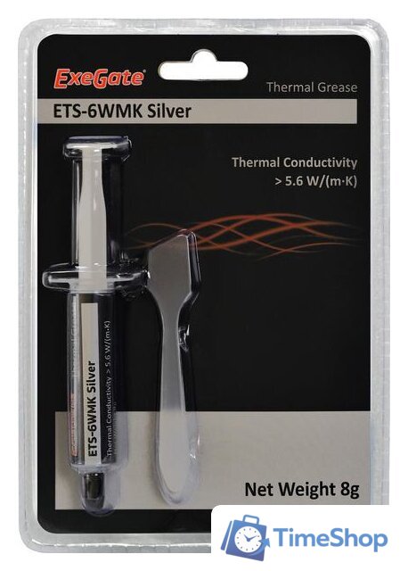 Термопаста ExeGate ETS-6WMK Silver EX282348RUS (8 г.) - Изображение №2 — Интернет-магазин Time-Shop