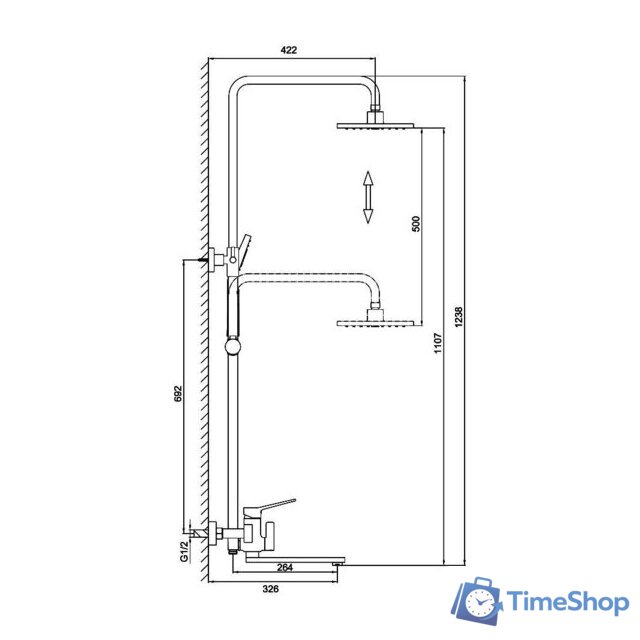 Душевая система  FRAP F2458 - Изображение №2 — Интернет-магазин Time-Shop