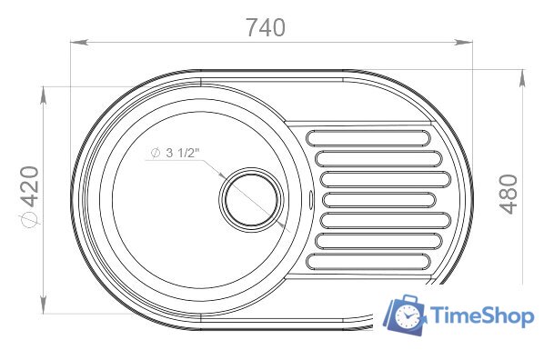 Кухонная мойка GranFest QUARZ Z-18 (бежевый) - Изображение №3 — Интернет-магазин Time-Shop