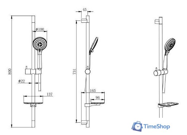 Душевой гарнитур  Aquatek AQ2011MB - Изображение №2 — Интернет-магазин Time-Shop