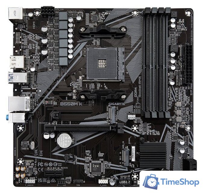 Материнская плата Gigabyte B550M K (rev. 1.1) - Изображение №1 — Интернет-магазин Time-Shop