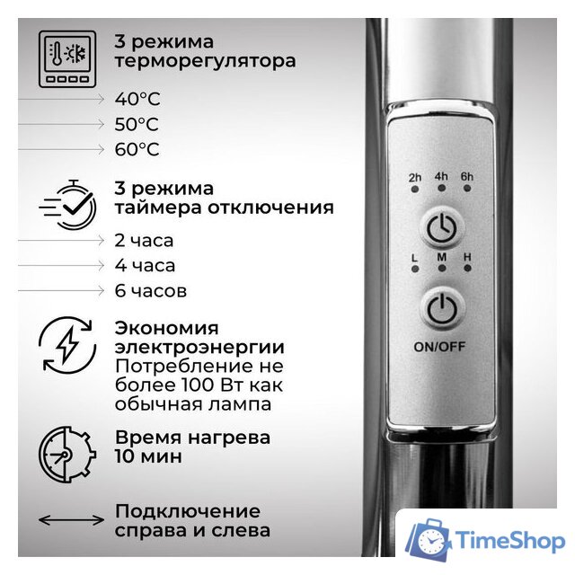Полотенцесушитель Маргроид Ferrum Вид 10 СНШ 80/40 Белый матовый, скрытого монтажа, таймер справа - Изображение №2 — Интернет-магазин Time-Shop