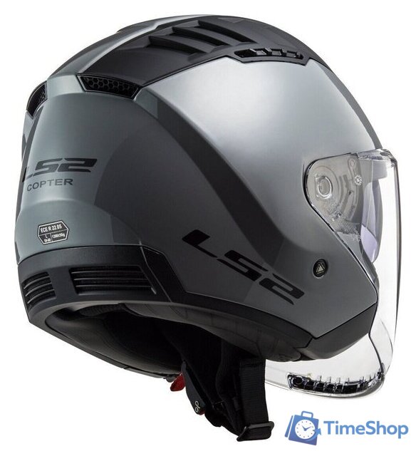 Мотошлем LS2 OF600 Copter 2 (M, серый матовый) - Изображение №8 — Интернет-магазин Time-Shop